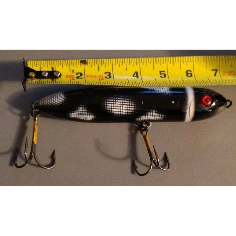 Heddon Zara Spook Style 7 Inch  Fishing Lure Black Shore Minnow  Topwater Musky